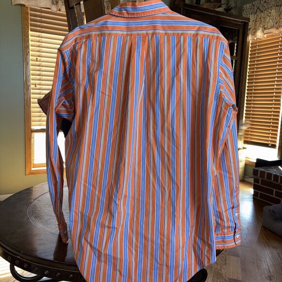 Polo Ralph Lauren Mens XL Classic Fit Oxford Button Down Orange Striped Classic - Picture 5 of 8